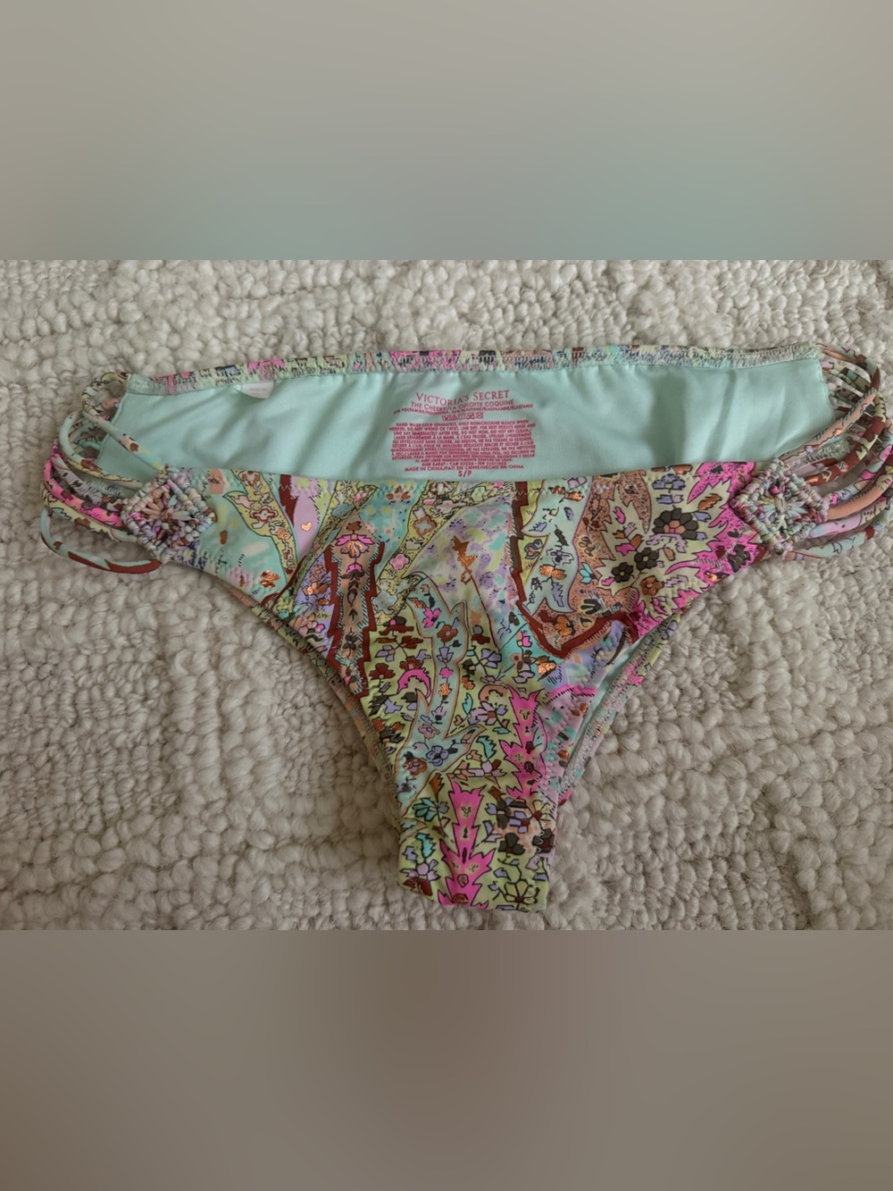 Victoria's Secret Mint and Pink  Bikini Bottom size small